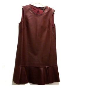 BCBG Maroon Faux Leather Dress